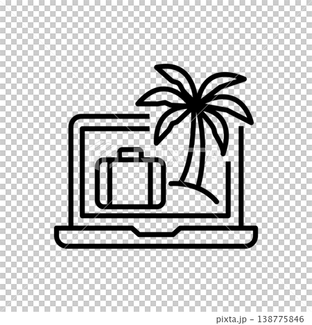 Digital Nomad Work from Anywhere Icon Digital Nomad Work from Anywhere Icon 138775846