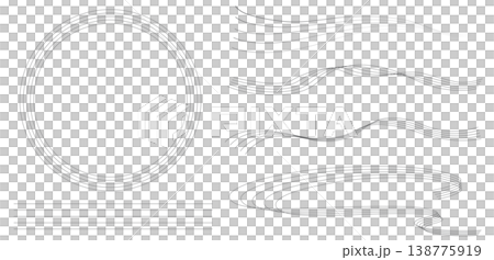 シンプルな飾り枠線・ラインのイラストセット（波線、波模様、五線譜） 138775919