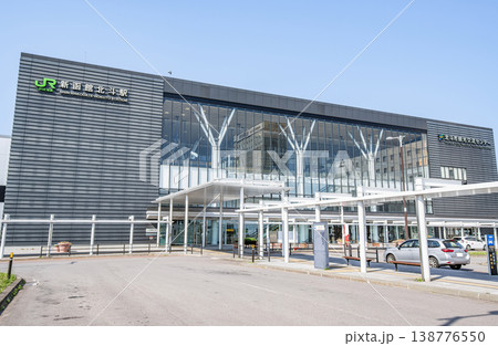 北海道北斗市 晴天の新函館北斗駅 南口 北海道北斗市 晴天の新函館北斗駅 南口 138776550