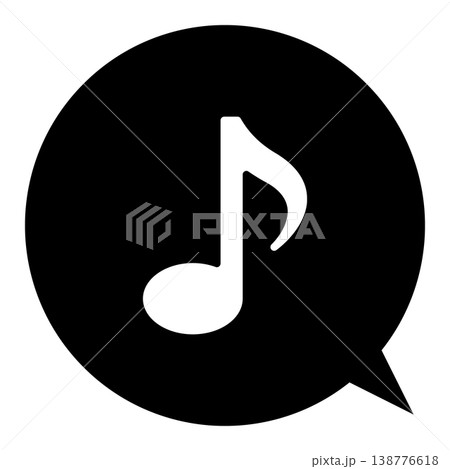 シンプルな音符と吹き出し ベクター素材 138776618