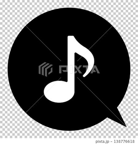 シンプルな音符と吹き出し ベクター素材 138776618
