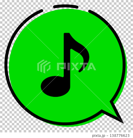 Simple musical note and speech bubble vector graphic. Simple musical note and speech bubble vector graphic. 138776623