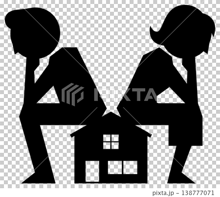 Men and women struggling at home Men and women struggling at home 138777071