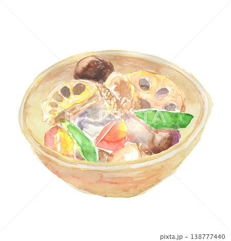筑前煮の水彩イラスト　和食のおかず  138777440