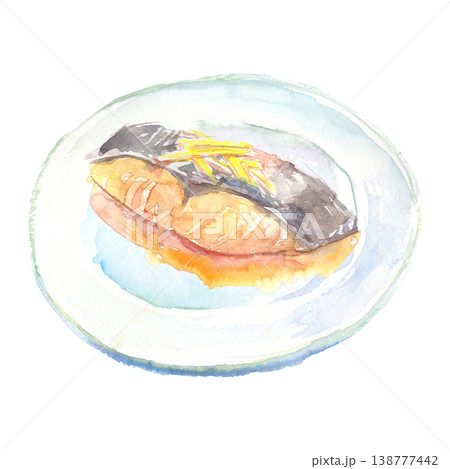 鰆の煮付けの水彩イラスト  138777442