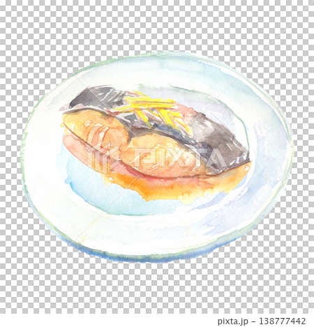鰆の煮付けの水彩イラスト  138777442