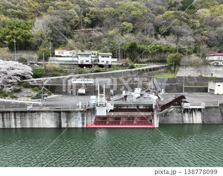 吉野川北岸用水取水口 空撮映像 徳島 吉野川北岸用水取水口 空撮映像 徳島 138778099