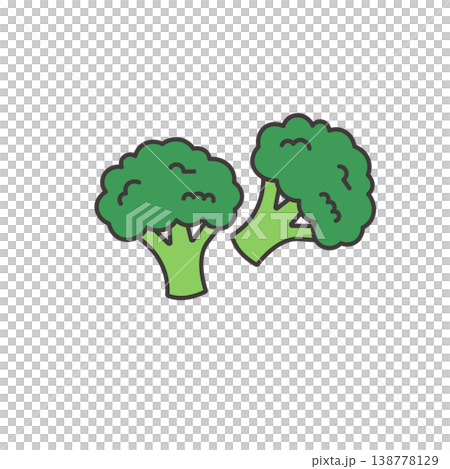 ブロッコリーのイラスト　食べ物　野菜　 お弁当　おかずのイラスト　シンプル　素材　弁当素材 138778129
