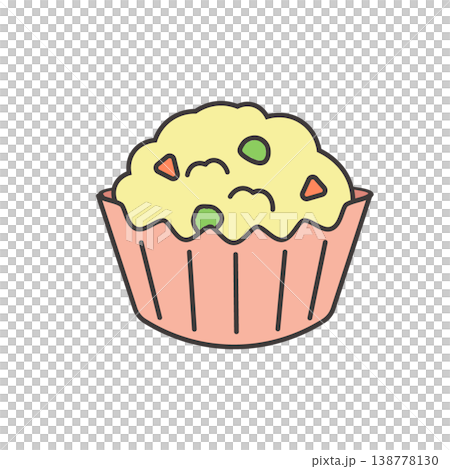 ポテトサラダのイラスト　食べ物 お弁当　おかずのイラスト　シンプル　素材　弁当素材　　 138778130