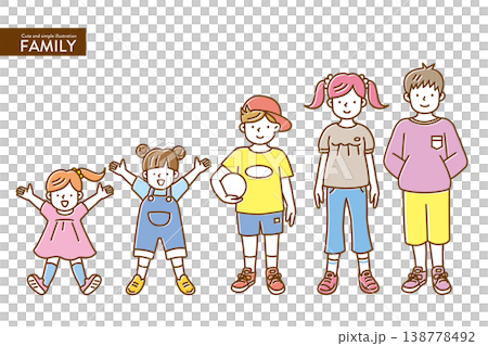 A set of simple children's illustrations in natural colors. 138778492