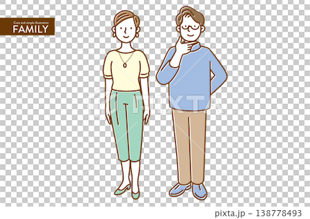 A cute and simple illustration of a couple in natural colors. A cute and simple illustration of a couple in natural colors. 138778493