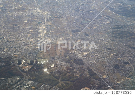 上空から見た奈良市、大和西大寺・平城宮跡・新大宮エリア 138778556