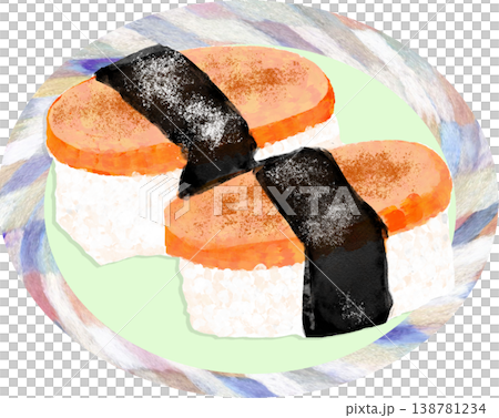 スパムおにぎりのイラスト 138781234