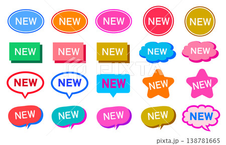 NEW アイコン　あしらい　セット　かわいい　ポップ 138781665