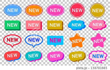 NEW アイコン　あしらい　セット　かわいい　ポップ 138781665