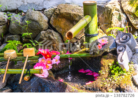 京都、大豊神社の花手水 京都、大豊神社の花手水 138782726