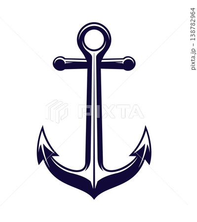 Yacht ship anchor maritime antique symbol. Boat iron hook nautical crest object, ship heavy anchor marine heraldry vector sign. Vessel equipment maritime vintage heraldic symbol or element Yacht ship anchor maritime antique symbol. Boat iron hook nautical crest object, ship heavy anchor marine heraldry vector sign. Vessel equipment maritime vintage heraldic symbol or element 138782964