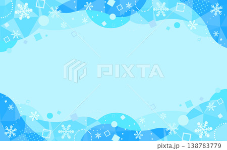 氷と水色のポップな抽象背景3_横 138783779