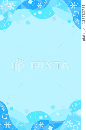 氷と水色のポップな抽象背景3_縦 138783781