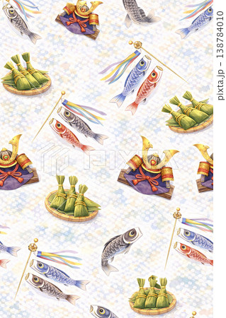 こどもの日シリーズ：端午の節句の散らしパターン 138784010