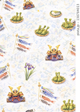 こどもの日シリーズ：モチーフが躍る強弱パターン 138784013