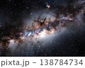 Stars and galaxies spread across the night sky in a dark area with minimal light during a clear evening 138784734