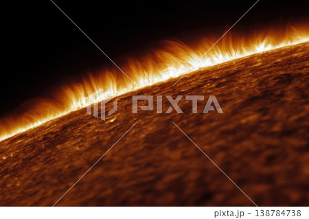 Bright solar activity erupts from the surface of the sun, displaying gas movements and flares in a stunning view of the sun's atmosphere Bright solar activity erupts from the surface of the sun, displaying gas movements and flares in a stunning view of the sun's atmosphere 138784738
