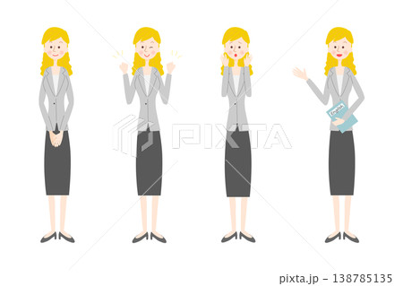 女性の英語教師のポーズセット 138785135