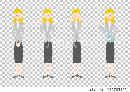 女性の英語教師のポーズセット 138785135