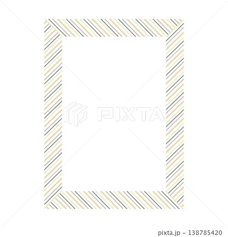 Decorative Rectangle Frame Border, Textured Striped Layered Outline Design Element 138785420