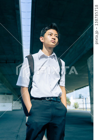 未来を見つめる男子学生のポートレート 未来を見つめる男子学生のポートレート 138785718