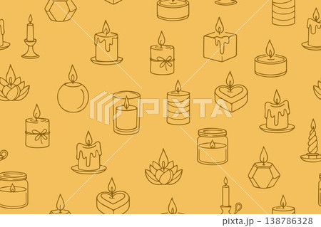 Colorful birthday candles on purple background vector seamless pattern  138786328