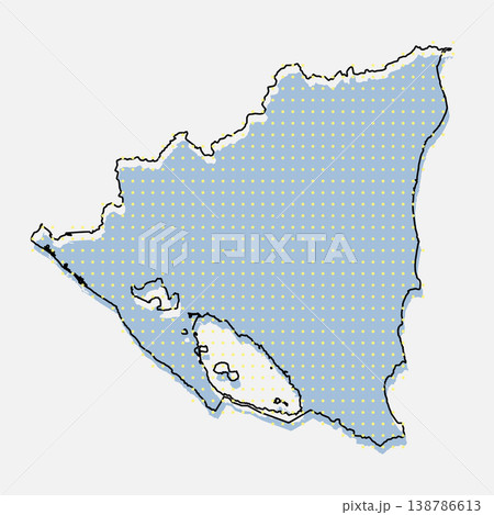 Vector map Nicaragua from points, dotted template 138786613