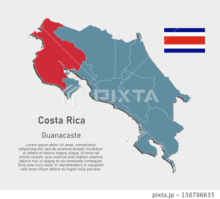 Vector map of Costa Rica - Guanacaste Province 138786635