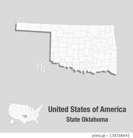 Detailed vector map of the USA - State Oklahoma Detailed vector map of the USA - State Oklahoma 138786641