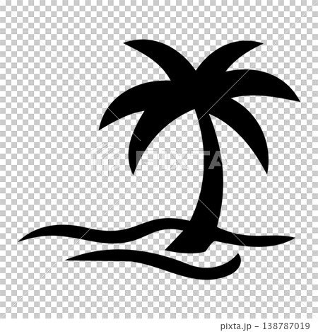 棕櫚樹圖示（熱帶地區/度假勝地的象徵） 138787019