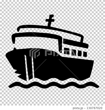 船舶圖示（簡單的黑色交通符號） 138787020