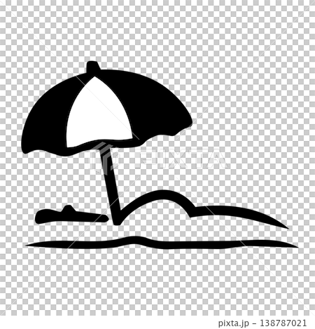 沙灘傘圖示（夏季/海灘符號） 138787021