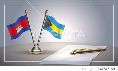 Small national flag of Colombia and Bahamas flag Relation, Template Vector Illustration Small national flag of Colombia and Bahamas flag Relation, Template Vector Illustration 138787154