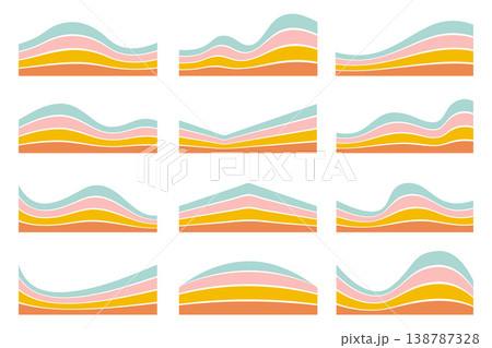 Modern wave divider set for website headers and sections. Abstract retro striped shapes create dynamic borders. Perfect template for web design projects and digital interfaces. Modern wave divider set for website headers and sections. Abstract retro striped shapes create dynamic borders. Perfect template for web design projects and digital interfaces. 138787328