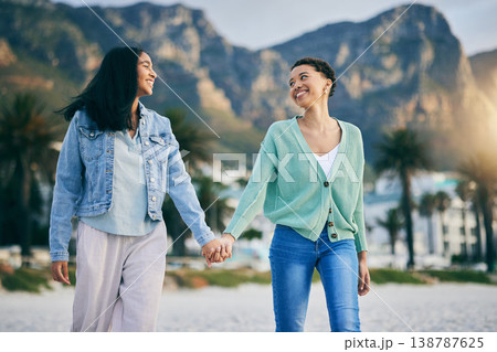 Holding hands, gay couple and women friends outdoor with trust, freedom and pride on travel. LGBTQ or lesbian people in nature for walk, romantic date and commitment to happy partner in South Africa Holding hands, gay couple and women friends outdoor with trust, freedom and pride on travel. LGBTQ or lesbian people in nature for walk, romantic date and commitment to happy partner in South Africa 138787625