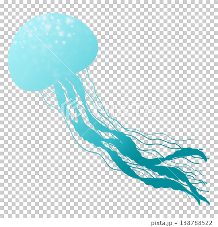 A simple illustration of a red jellyfish. 138788522