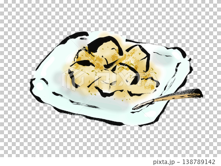 Hand-drawn Japanese style illustration of warabi mochi (bracken starch dumplings) Hand-drawn Japanese style illustration of warabi mochi (bracken starch dumplings) 138789142
