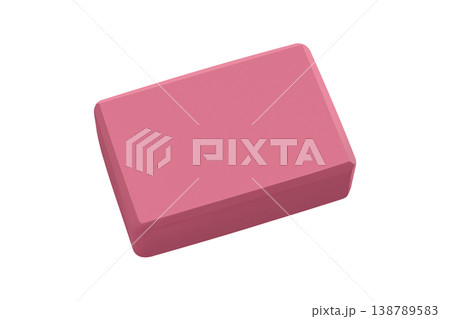 Pink yoga block for pilates studio and home 138789583