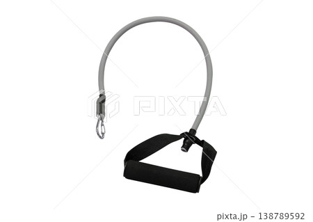 Black cable handle gym attachment with carabiner 138789592