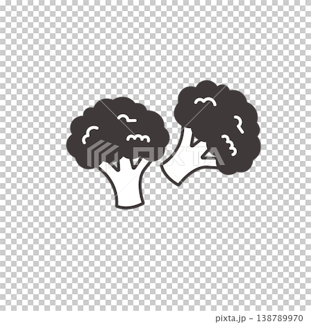 ブロッコリーのモノクロイラスト 食べ物 お弁当 おかずのイラスト シンプル 素材 弁当素材 ブロッコリーのモノクロイラスト 食べ物 お弁当 おかずのイラスト シンプル 素材 弁当素材 138789970