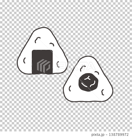おにぎりのモノクロイラスト 食べ物 お弁当 おかずのイラスト シンプル 素材 弁当素材 おにぎりのモノクロイラスト 食べ物 お弁当 おかずのイラスト シンプル 素材 弁当素材 138789972
