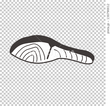 Black and white illustration of salmon. Food, bento box, side dish illustration, simple, material, bento material. Black and white illustration of salmon. Food, bento box, side dish illustration, simple, material, bento material. 138790012