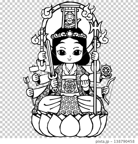 八臂弁財天（單色版[光環較小版本]） 138790458