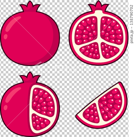 Pomegranate illustration set 138790702